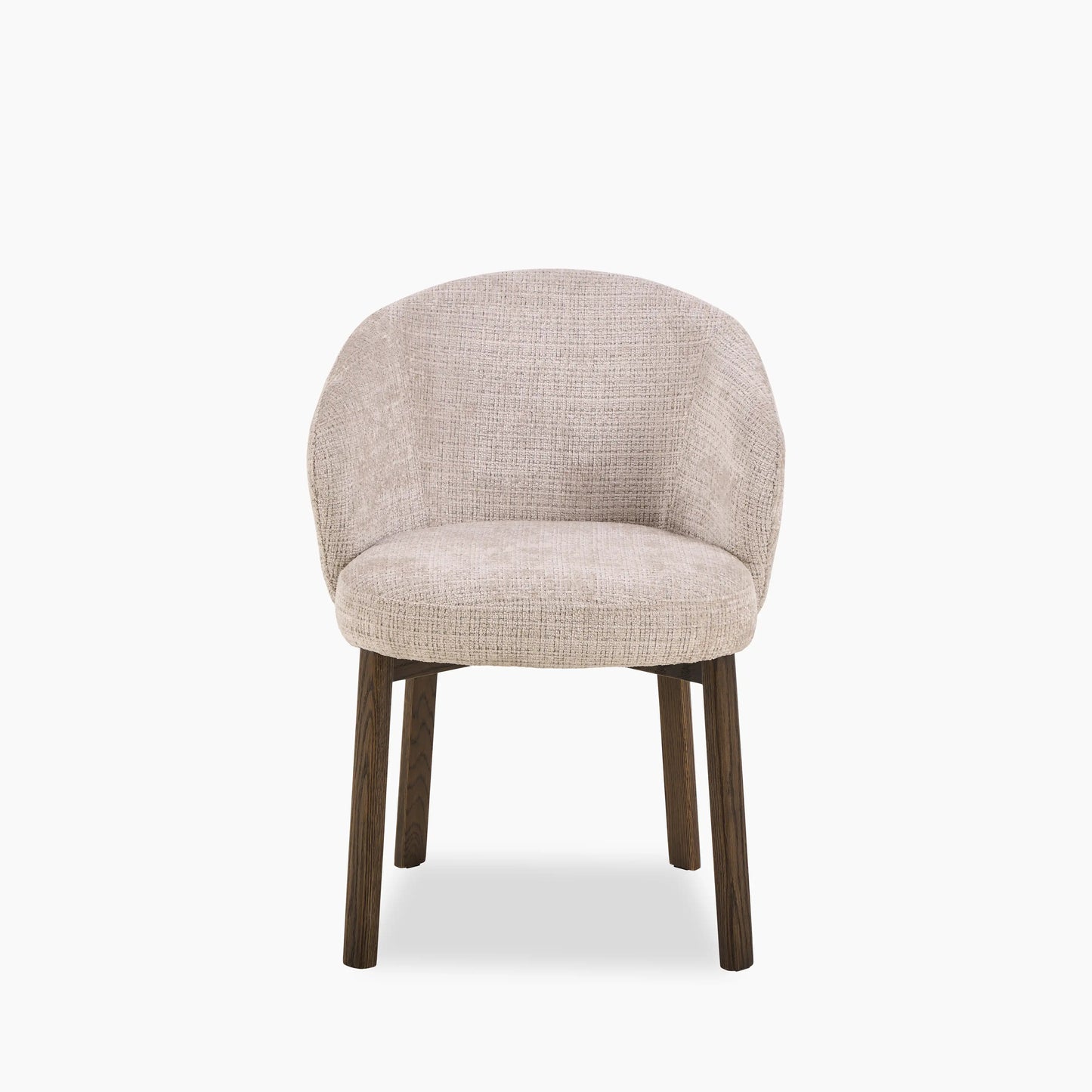 Darlene Dining Chair | Natural Chunky Weave Fabric & Smoked Walnut