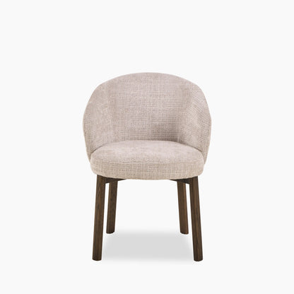 Darlene Dining Chair | Natural Chunky Weave Fabric & Smoked Walnut