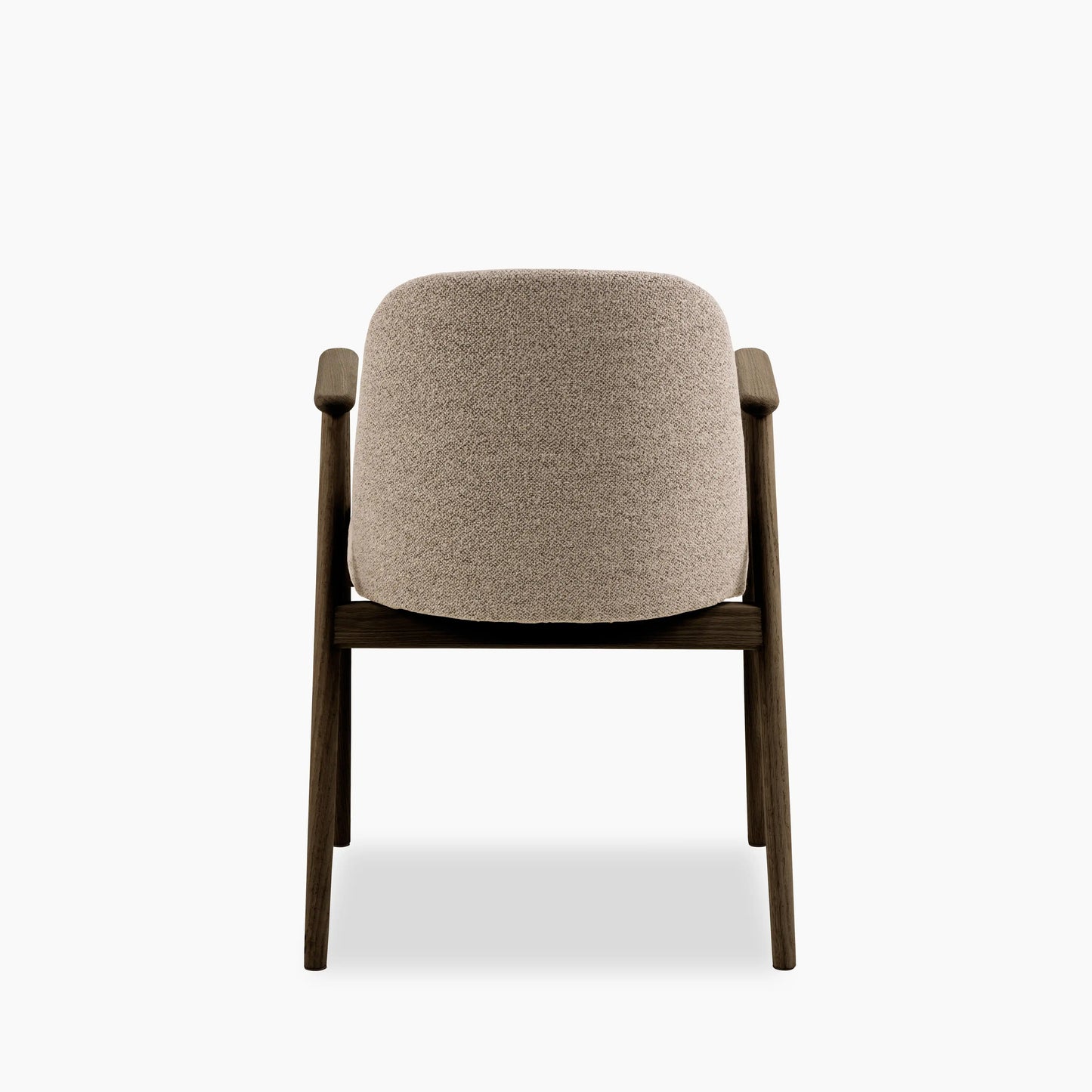 Leo Carver Dining Chair | Warm Mocha Fabric & Smoked Walnut