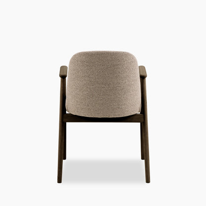 Leo Carver Dining Chair | Warm Mocha Fabric & Smoked Walnut