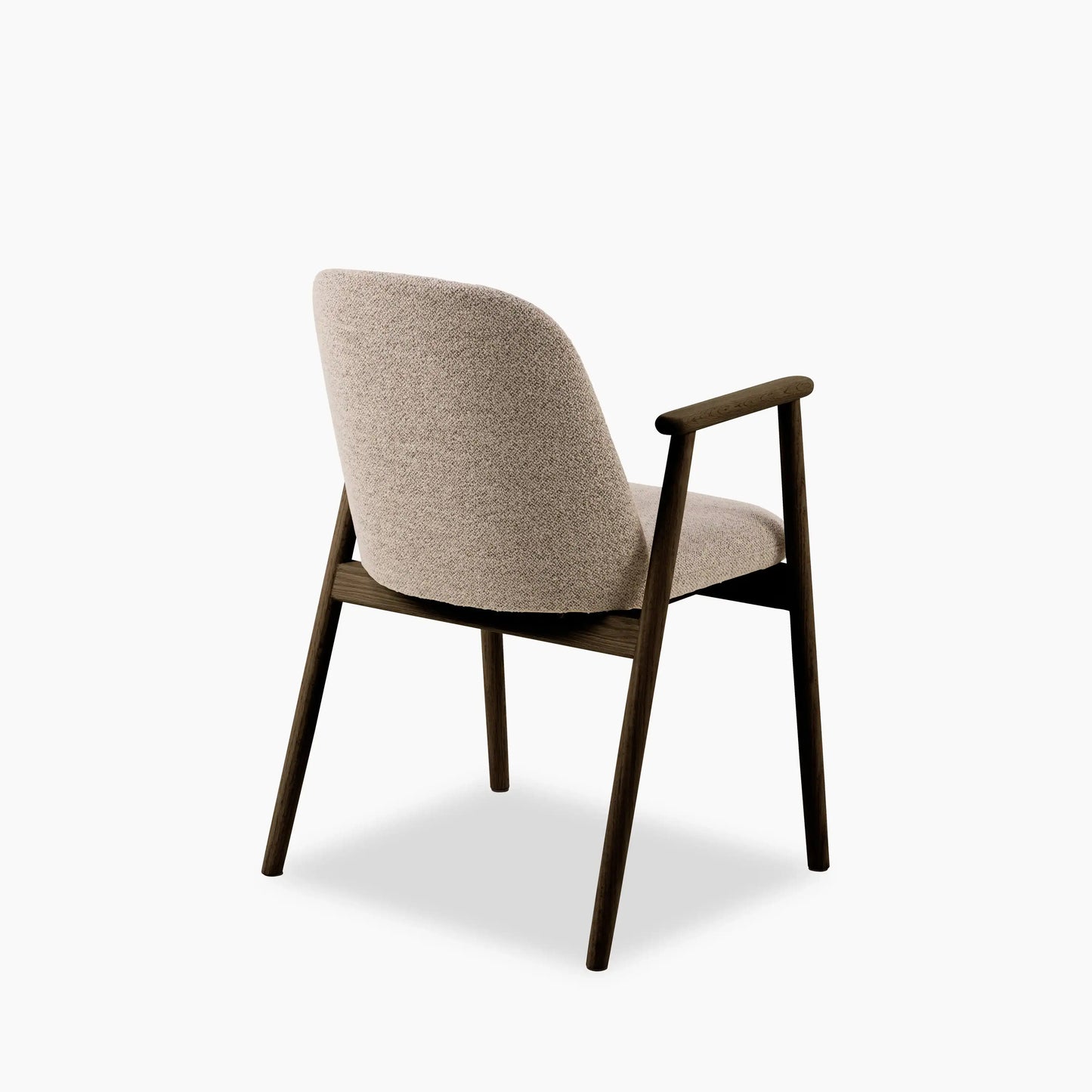 Leo Carver Dining Chair | Warm Mocha Fabric & Smoked Walnut
