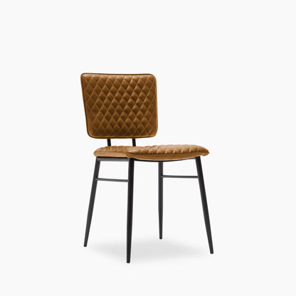 Elgin Dining Chair | Tan Faux Leather & Black