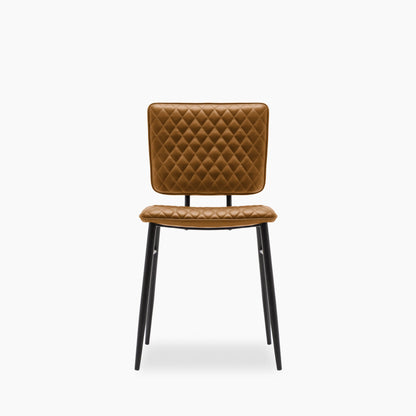 Elgin Dining Chair | Tan Faux Leather & Black
