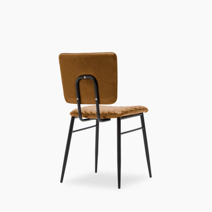 Elgin Dining Chair | Tan Faux Leather & Black