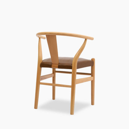 Bjorn Wooden Dining Chair | Vintage Tan Faux Leather & Oak