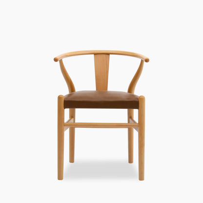 Bjorn Wooden Dining Chair | Vintage Tan Faux Leather & Oak
