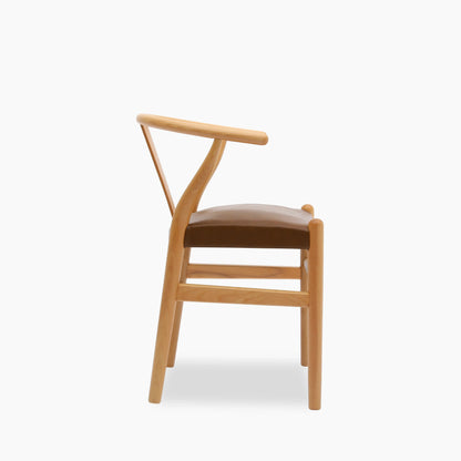 Bjorn Wooden Dining Chair | Vintage Tan Faux Leather & Oak