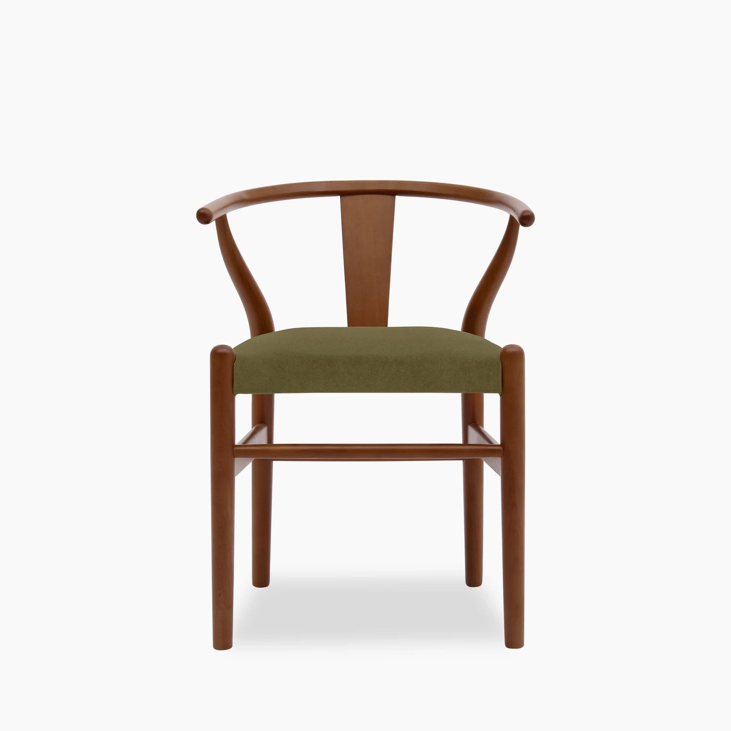 Bjorn Wooden Dining Chair | Moss Green Sustainable Mohair Velvet & Walnut