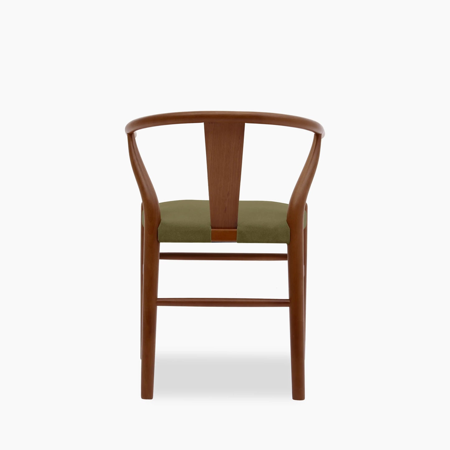 Bjorn Wooden Dining Chair | Moss Green Sustainable Mohair Velvet & Walnut
