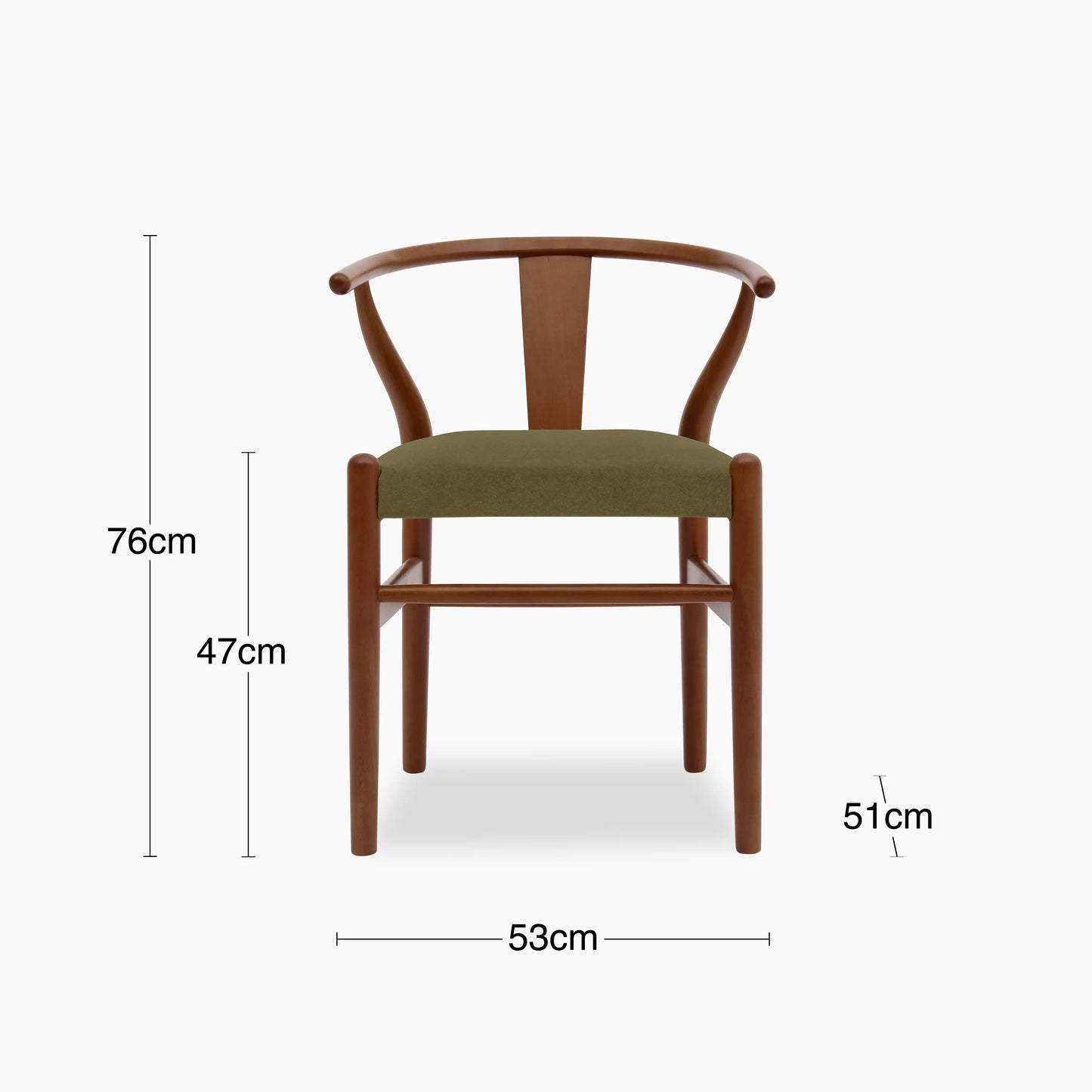 Bjorn Wooden Dining Chair | Moss Green Sustainable Mohair Velvet & Walnut