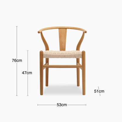 Bjorn Wooden Dining Chair | Natural Weave & Oak