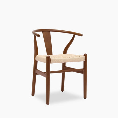 Bjorn Wooden Dining Chair | Natural Weave & Walnut
