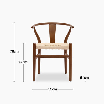 Bjorn Wooden Dining Chair | Natural Weave & Walnut