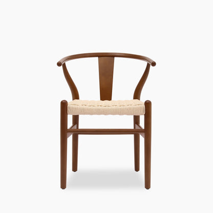 Bjorn Wooden Dining Chair | Natural Weave & Walnut