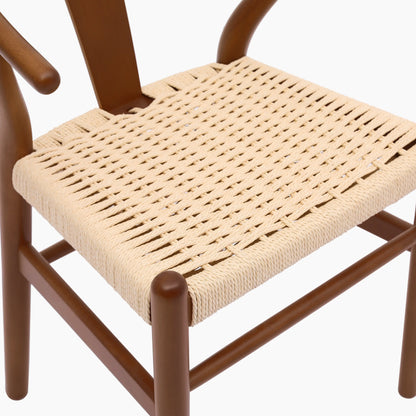 Bjorn Wooden Dining Chair | Natural Weave & Walnut
