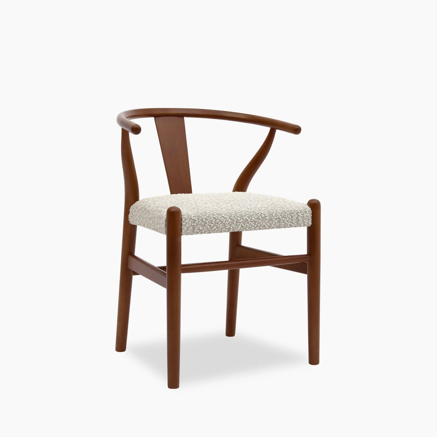 Bjorn Wooden Dining Chair | Speckled Stone Sustainable Boucle & Walnut