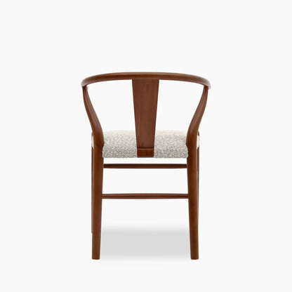 Bjorn Wooden Dining Chair | Speckled Stone Sustainable Boucle & Walnut