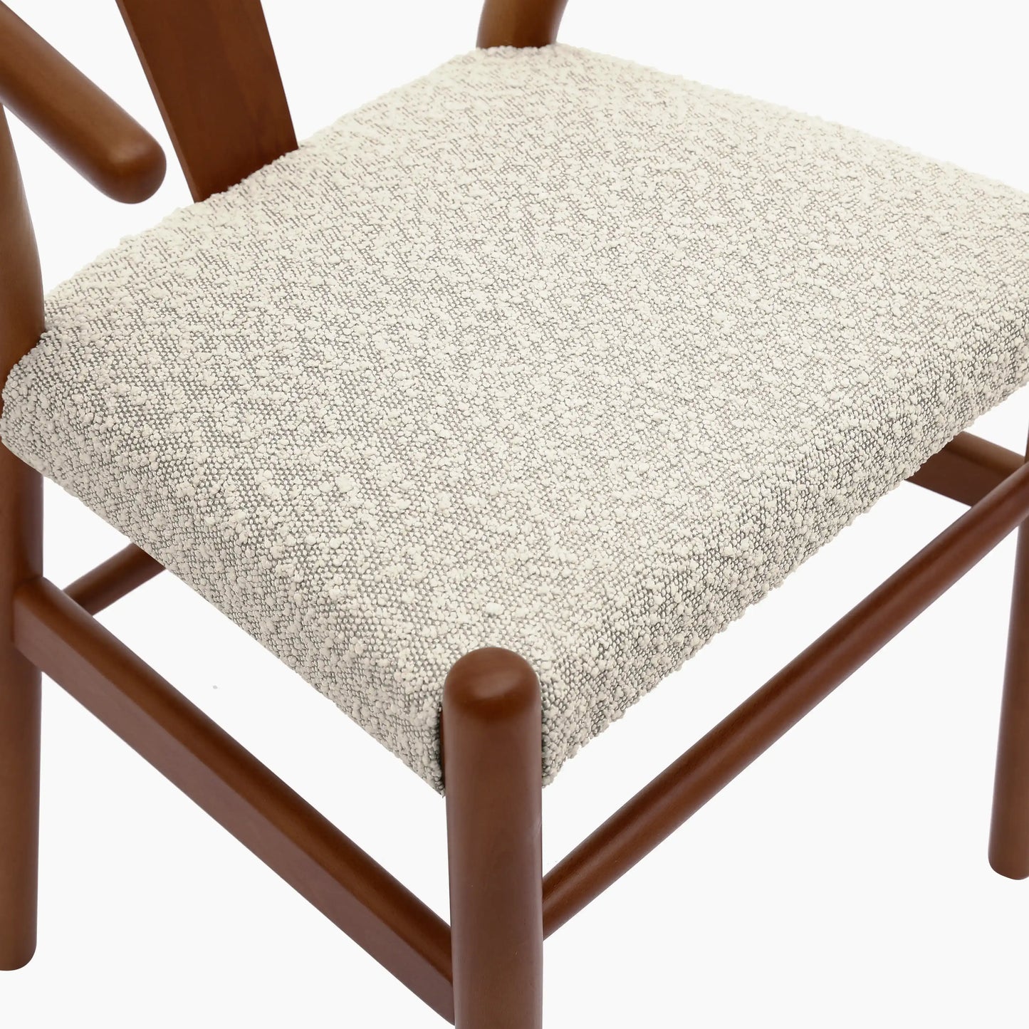Bjorn Wooden Dining Chair | Speckled Stone Sustainable Boucle & Walnut