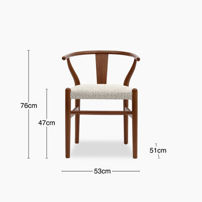 Bjorn Wooden Dining Chair | Speckled Stone Sustainable Boucle & Walnut