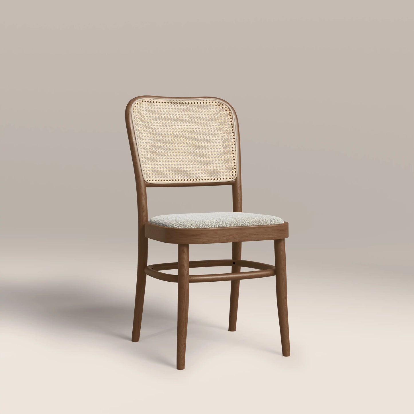 Bourne Wooden Dining Chair | Speckled Stone Sustainable Boucle & Walnut
