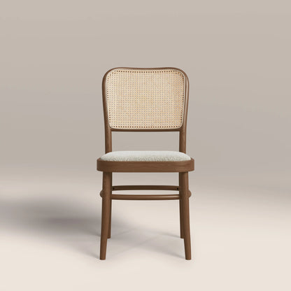 Bourne Wooden Dining Chair | Speckled Stone Sustainable Boucle & Walnut