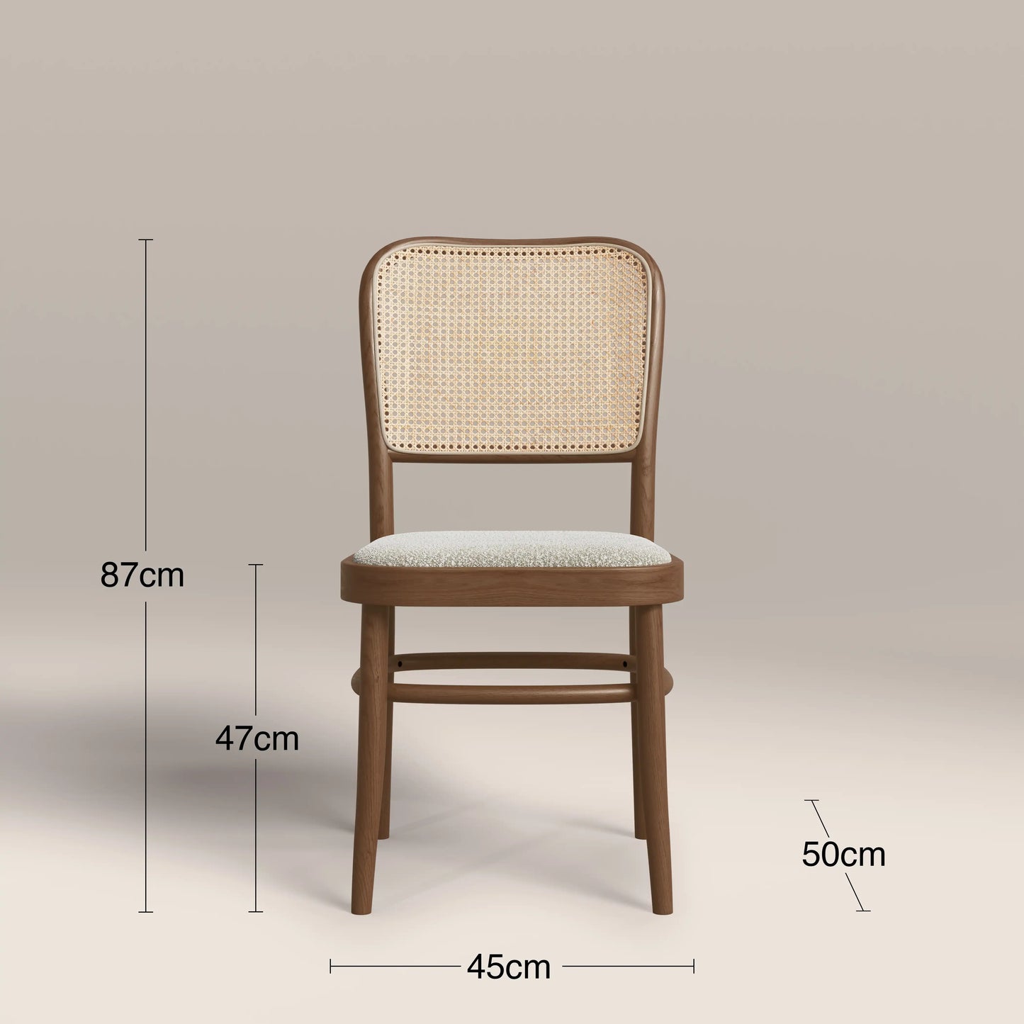 Bourne Wooden Dining Chair | Speckled Stone Sustainable Boucle & Walnut
