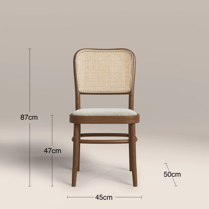 Bourne Wooden Dining Chair | Speckled Stone Sustainable Boucle & Walnut