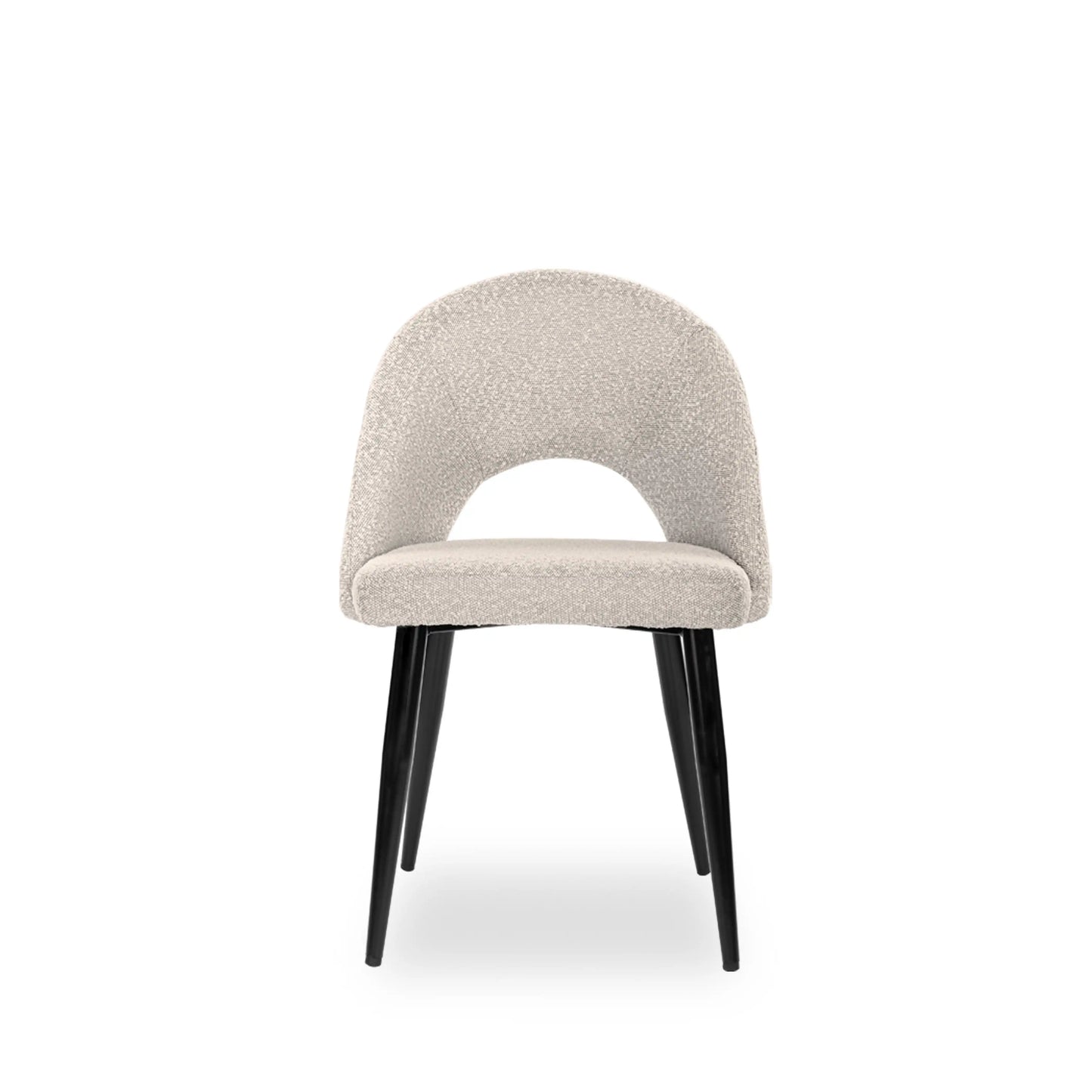 Lucille Dining Chair | Speckled Stone Sustainable Boucle & Black