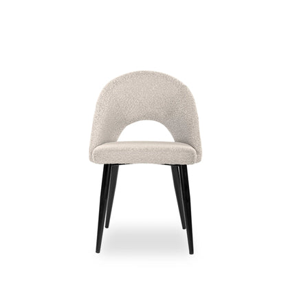 Lucille Dining Chair | Speckled Stone Sustainable Boucle & Black