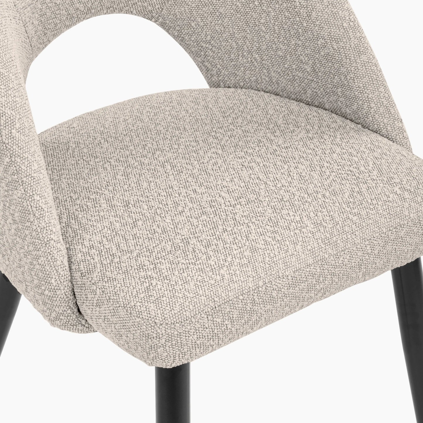 Lucille Dining Chair | Speckled Stone Sustainable Boucle & Black