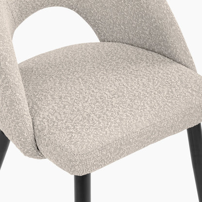 Lucille Dining Chair | Speckled Stone Sustainable Boucle & Black
