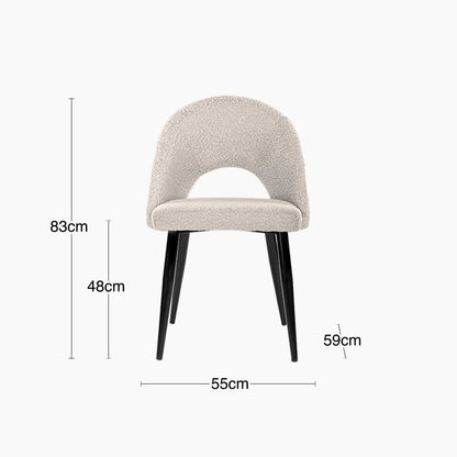 Lucille Dining Chair | Speckled Stone Sustainable Boucle & Black