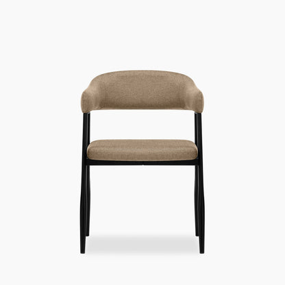 Presley Carver Dining Chair | Latte Sustainable Fabric & Black
