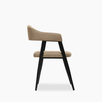Presley Carver Dining Chair | Latte Sustainable Fabric & Black
