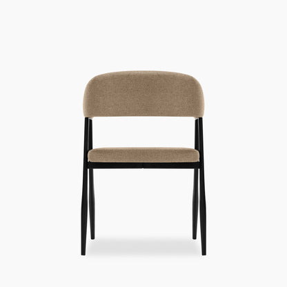 Presley Carver Dining Chair | Latte Sustainable Fabric & Black