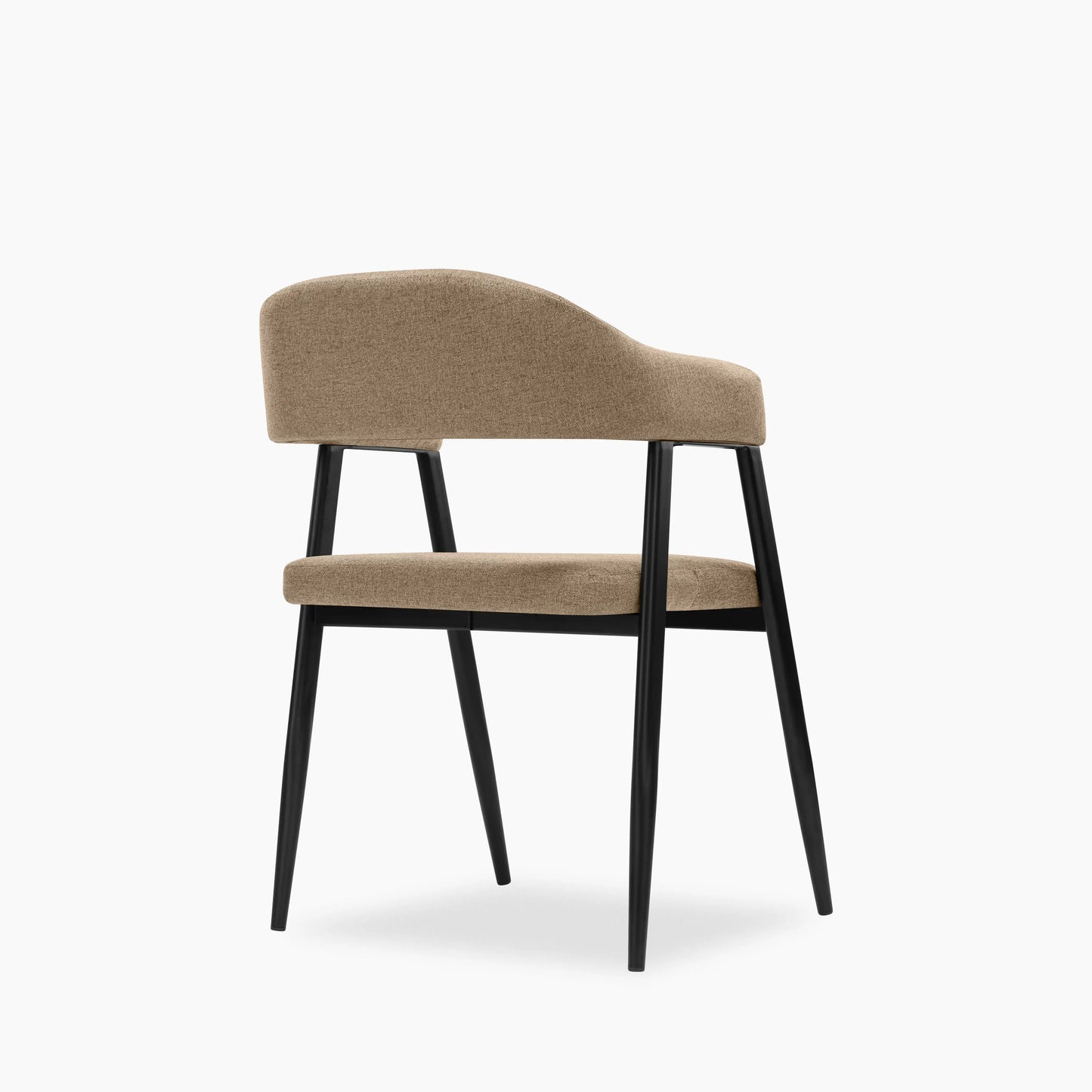 Presley Carver Dining Chair | Latte Sustainable Fabric & Black