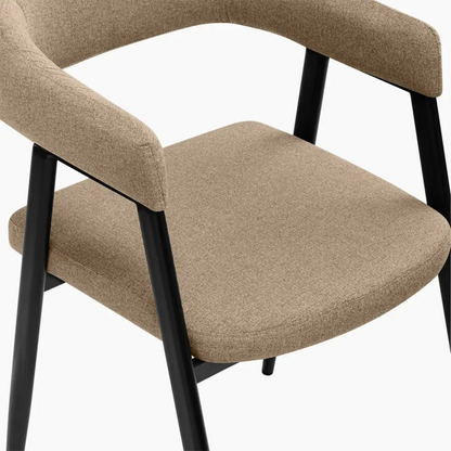 Presley Carver Dining Chair | Latte Sustainable Fabric & Black
