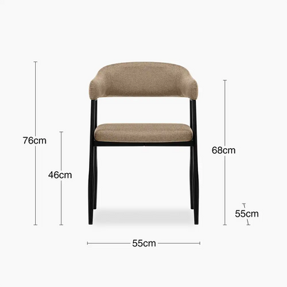 Presley Carver Dining Chair | Latte Sustainable Fabric & Black