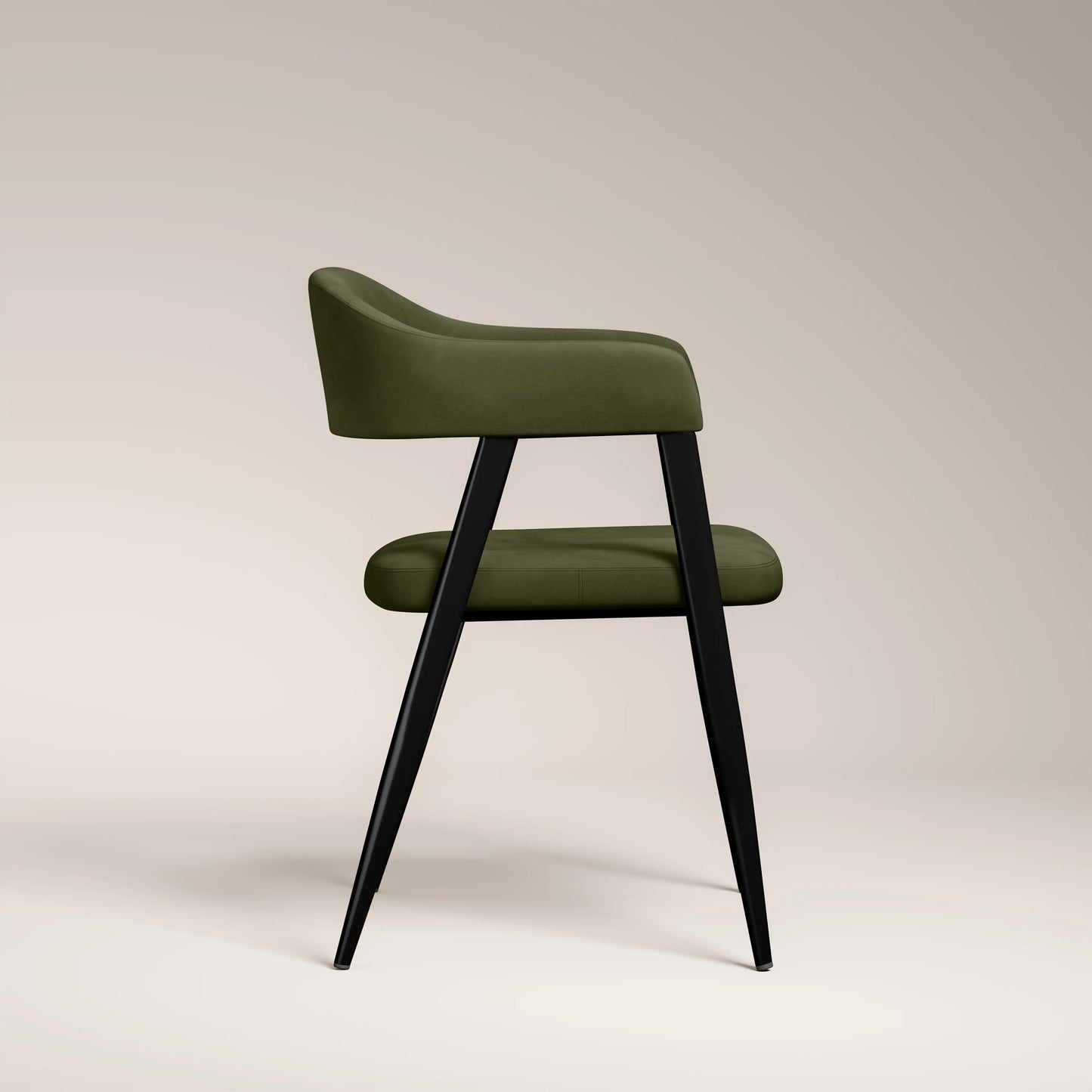 Presley Carver Dining Chair | Olive Green Sustainable Velvet & Black