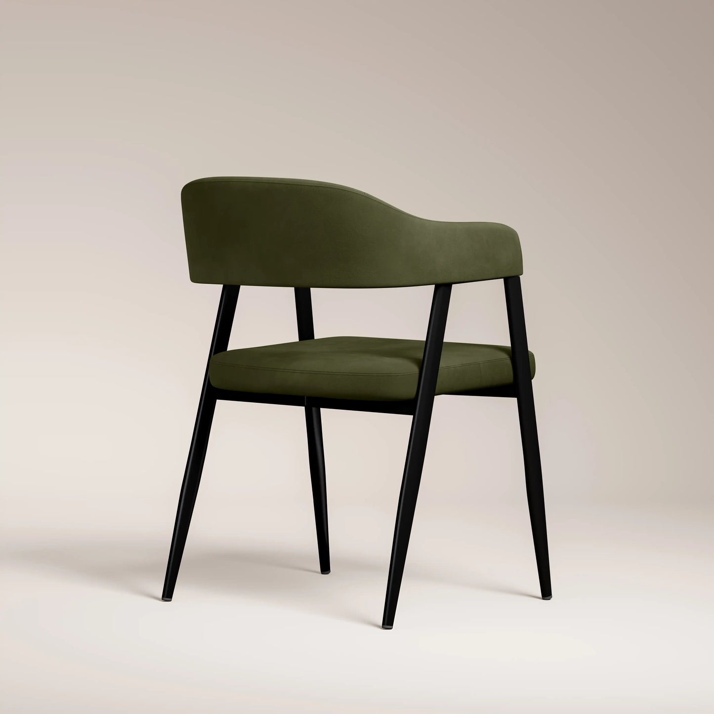 Presley Carver Dining Chair | Olive Green Sustainable Velvet & Black
