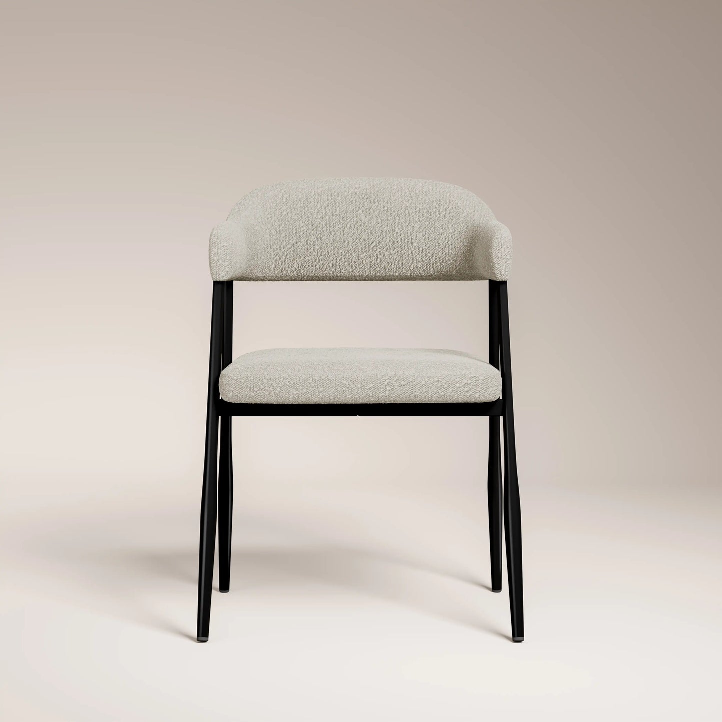 Presley Carver Dining Chair | Speckled Stone Sustainable Boucle & Black