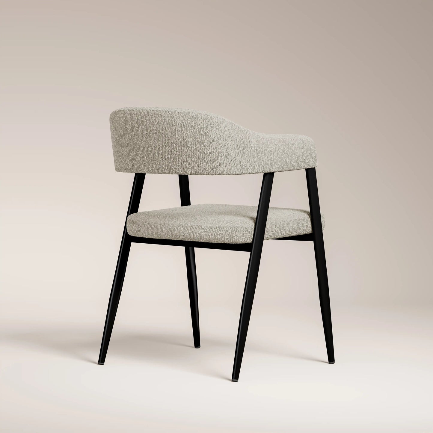 Presley Carver Dining Chair | Speckled Stone Sustainable Boucle & Black