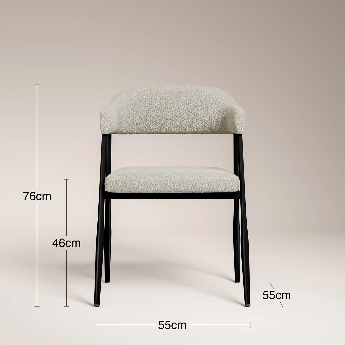 Presley Carver Dining Chair | Speckled Stone Sustainable Boucle & Black