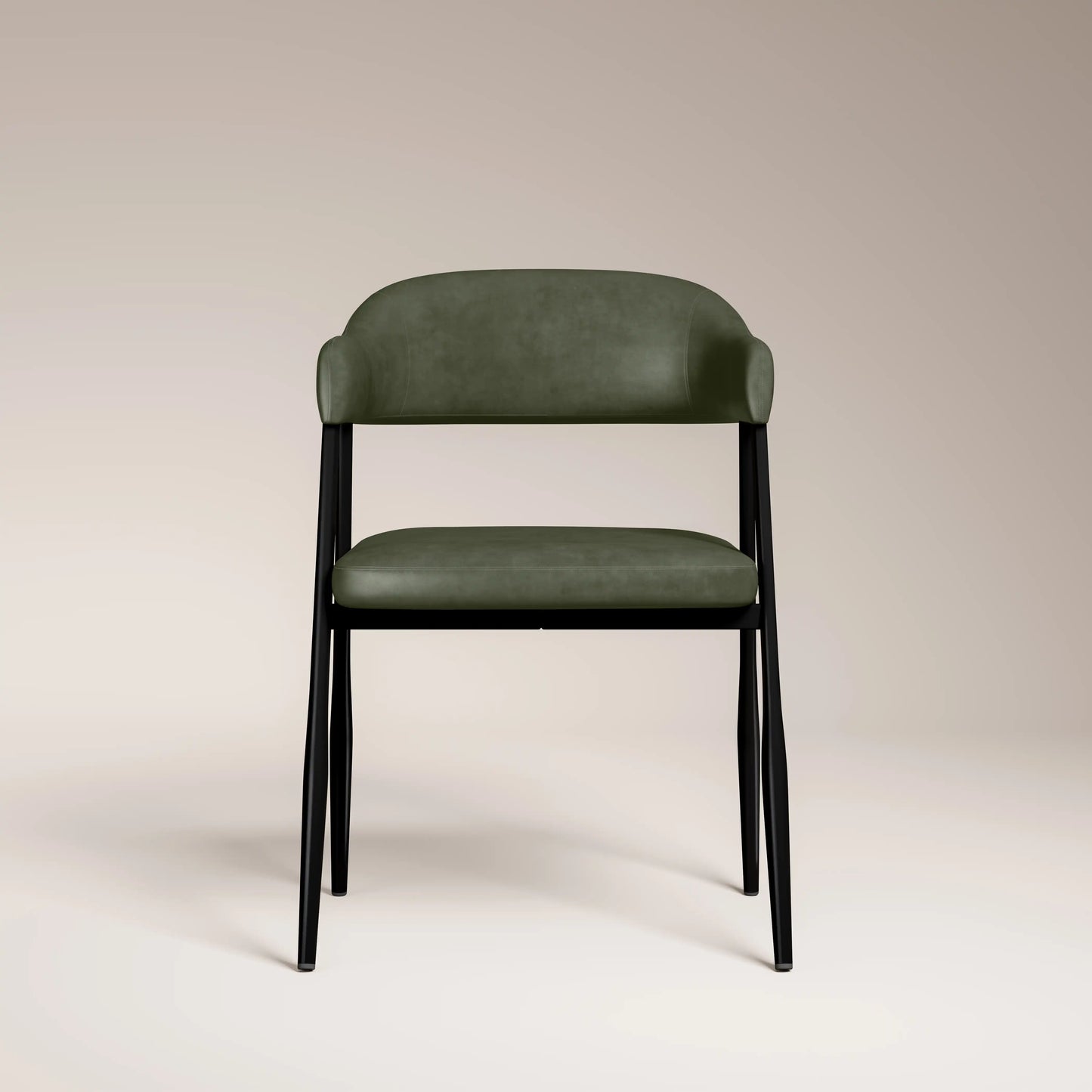 Presley Carver Dining Chair | Vintage Green Faux Leather & Black