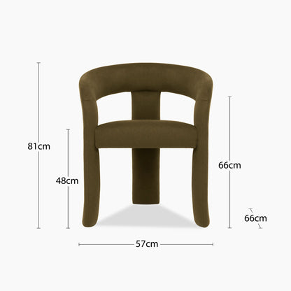Bellamy Carver Dining Chair | Moss Green Sustainable Mohair Velvet
