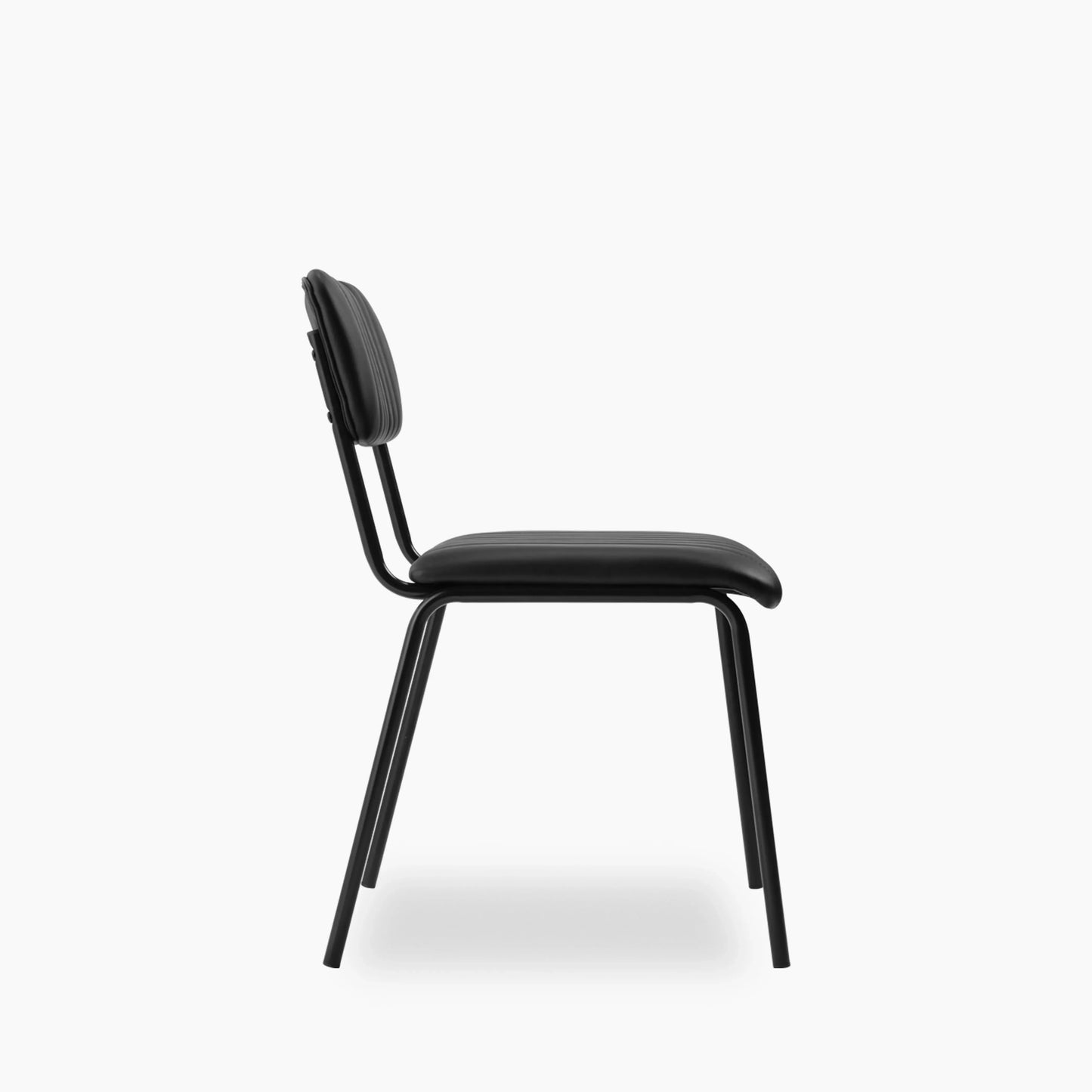 Weston Stackable Dining Chair | Vintage Black Faux Leather & Black