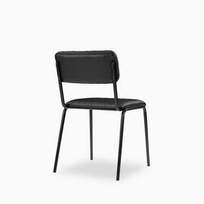 Weston Stackable Dining Chair | Vintage Black Faux Leather & Black