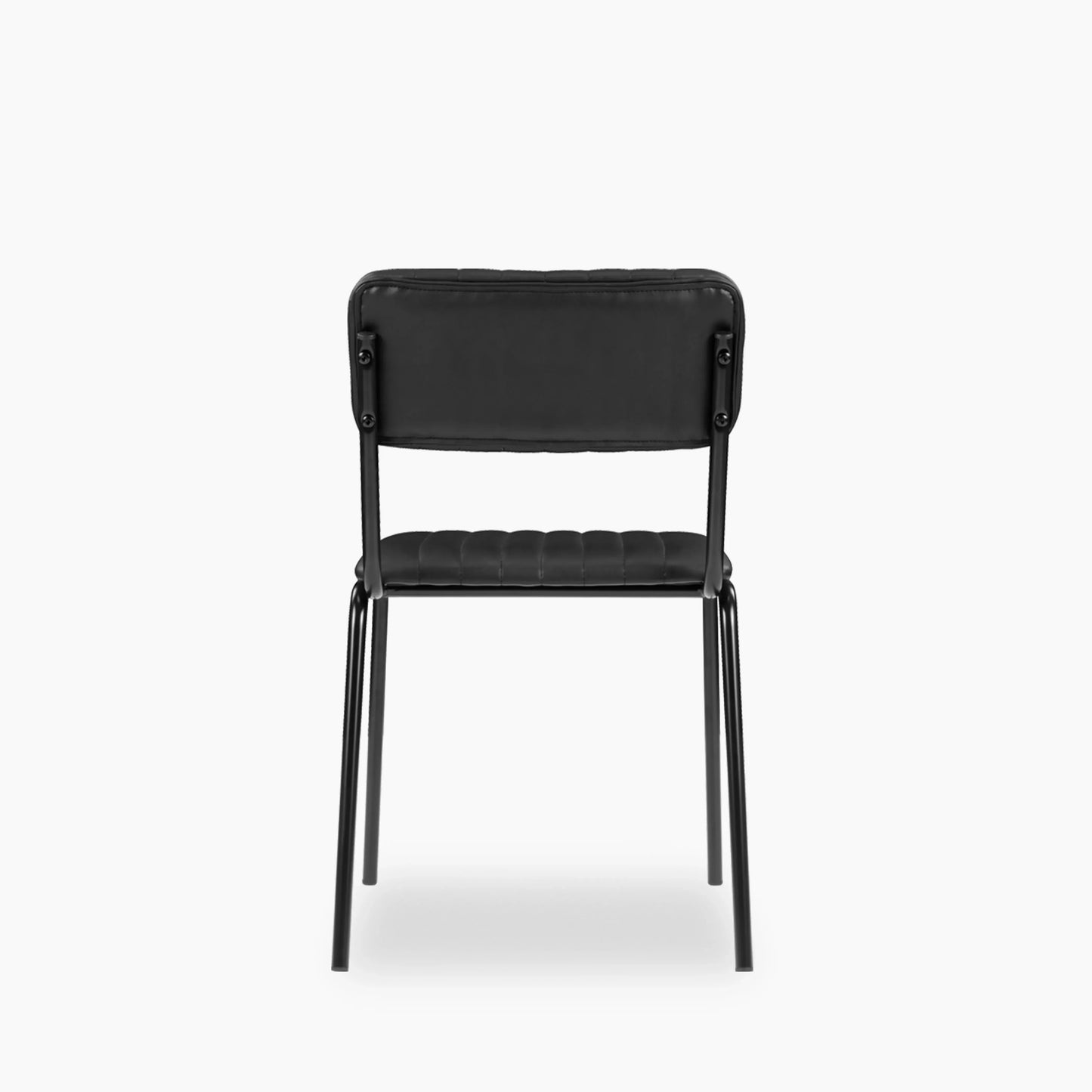Weston Stackable Dining Chair | Vintage Black Faux Leather & Black