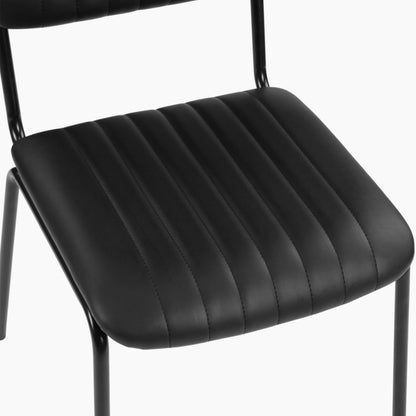 Weston Stackable Dining Chair | Vintage Black Faux Leather & Black