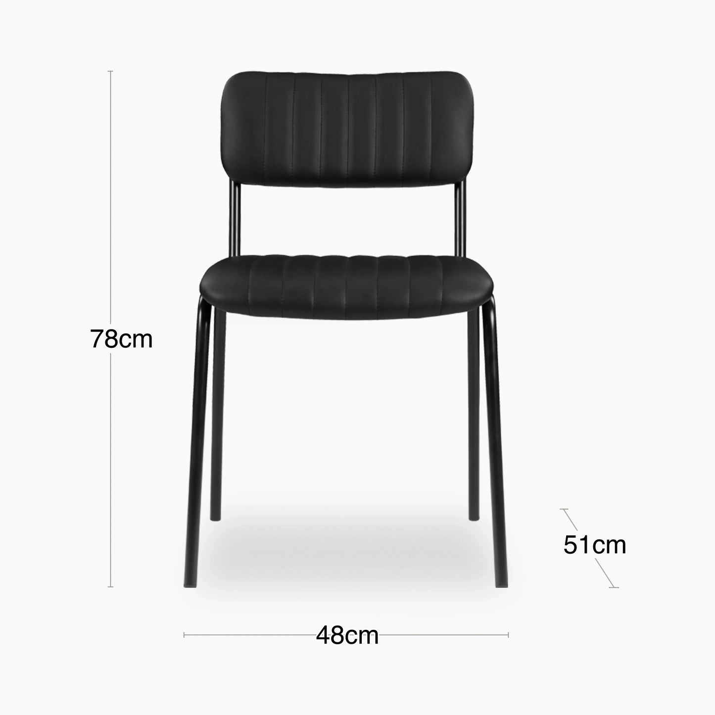 Weston Stackable Dining Chair | Vintage Black Faux Leather & Black